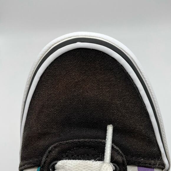 Vans Black Canvas Low Top Shoes Rainbow Checkerboard Size 2.5 - Picture 11 of 11